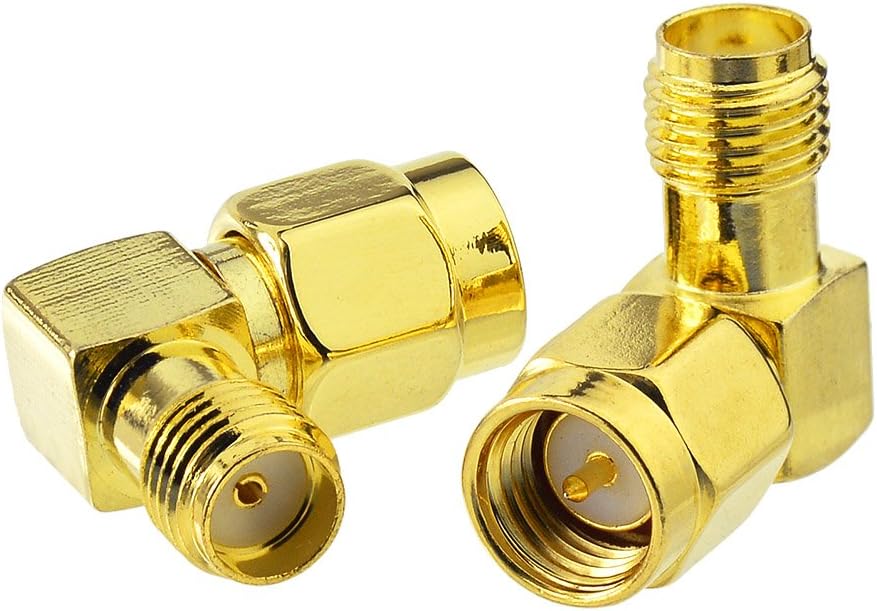 Eightwood SMA Adapter SMA Buchse Rechter Winkel auf SMA Stecker 2 Stücke für CCU3 Hsdpa Huawei 2G 3G 4G LTE Antenne UMTS Mobile Broadband MEHRWEG