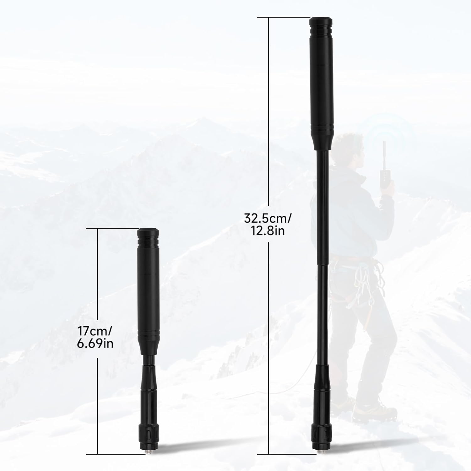 Eightwood Walkie Talkie Antenne Dual Band Radio Antenne Handheld Radio Antenna 144/430 MHz Funkgerät Antenna SMA Telescopic Antenne für Amateurfunk Baofeng UV-82 UV-5R Quansheng Portable