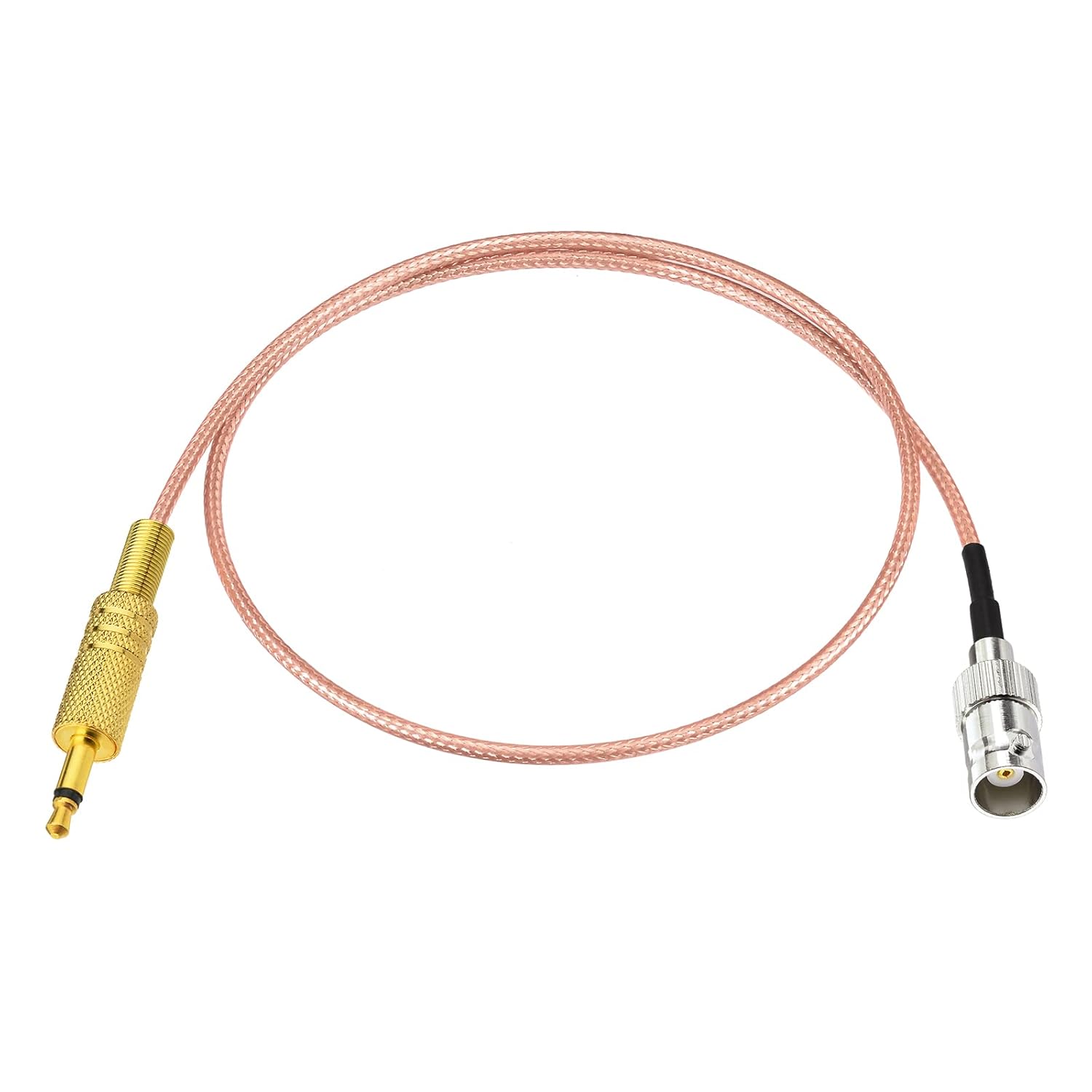 Eightwood BNC Female to 3.5mm 1/8” Mono TS Male Plug Stereo Adapter Coaxial Power Audio Cable 1.6 Feet for Shortwave Radio