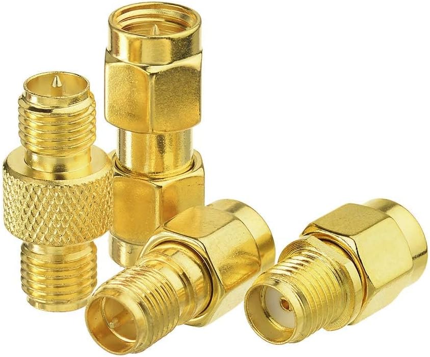 Eightwood WiFi Adapter Antenna Adapter Kit SMA to RP SMA 4 Type for WiFi Card WLAN PCI Cards Wireless Router Bluetooth ZigBee Multi-Way