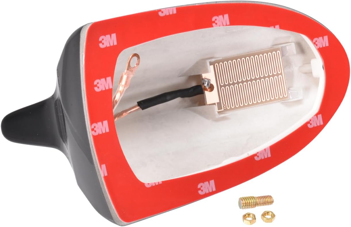 Eightwood Shark Fin Antenna Cover, Car AM/FM Radio Antenna Topper, Roof Mount Antennae with Adhesive Tape for Car Truck SUV, Black