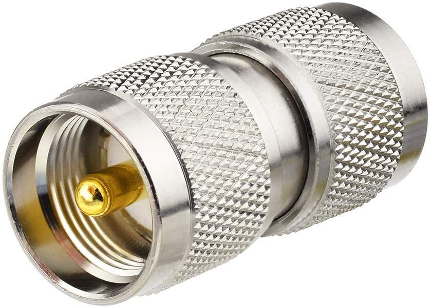 Eightwood UHF Male PL259 to UHF Male PL259 RF Adapter 2-Pack for CB Ham Amateur Radio, Radio Antenna