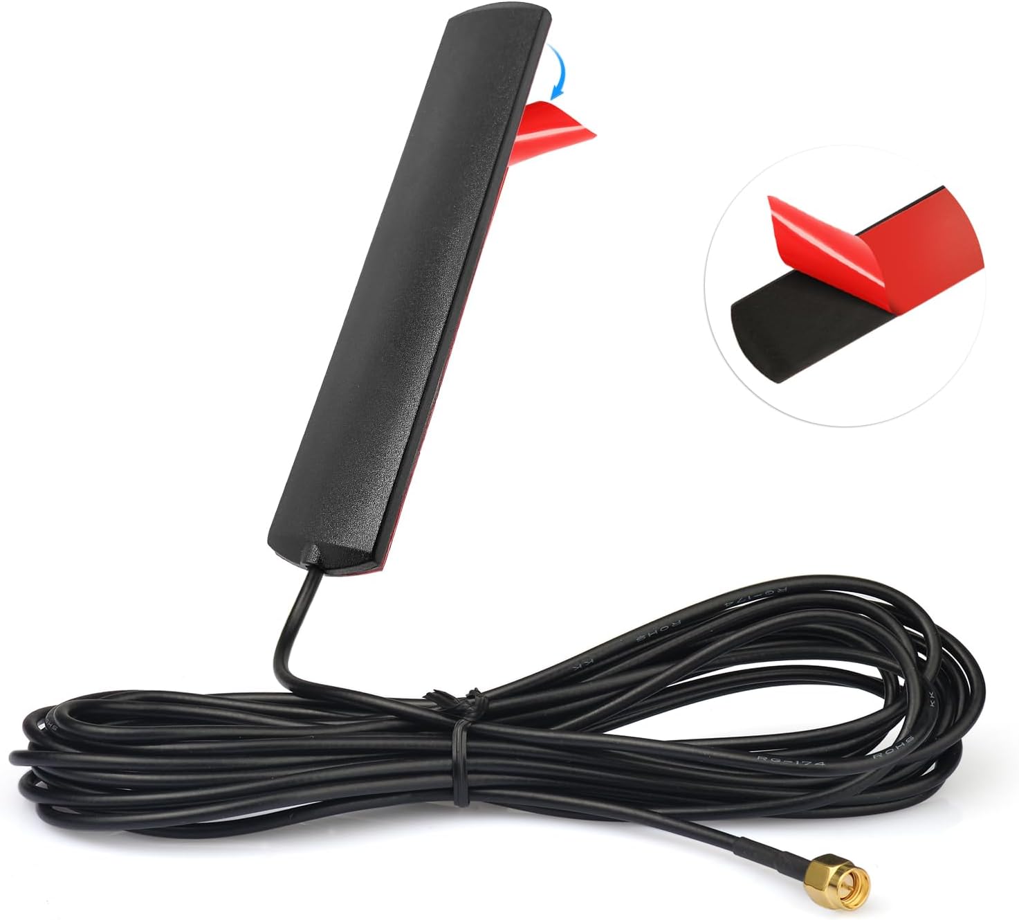 Eightwood DAB+ Antenne SMA Adapter DAB Auto Radio Antenne Patch Aerial Glas Mount Windshield Antenne mit SMA Stecker 5m 16.4ft Antenne für Blaupunkt Pioneer Clarion Alpine MEHRWEG