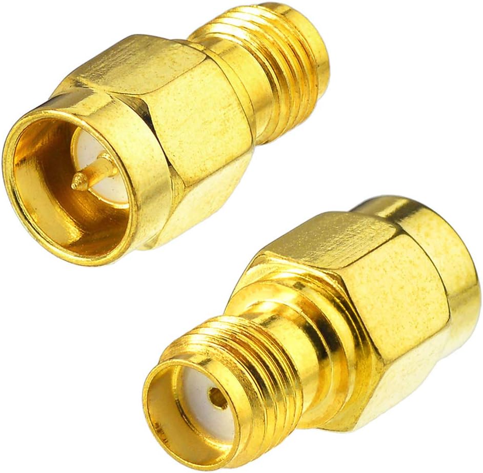 Eightwood SMA Male to Female Adapter Quick Push-On Connector (2 Pack) for RF Test Fitting Test