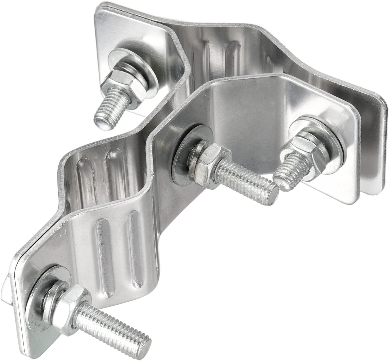 Eightwood T-shaped Double Hole Antenna Mount, Antenna Stand, Stainless Steel, Extra Heavy Duty Antenna Mounting Bracket Set for Outdoor Wireless WiFi Antenna Access Point