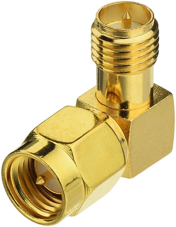 Eightwood SMA Winkel RP SMA Adapter Buchse auf Stecker WiFi Adapter 2 Stücke für WiFi Card WLAN PCI Karten Wirelesse Router Bluetooth ZigBee MEHRWEG