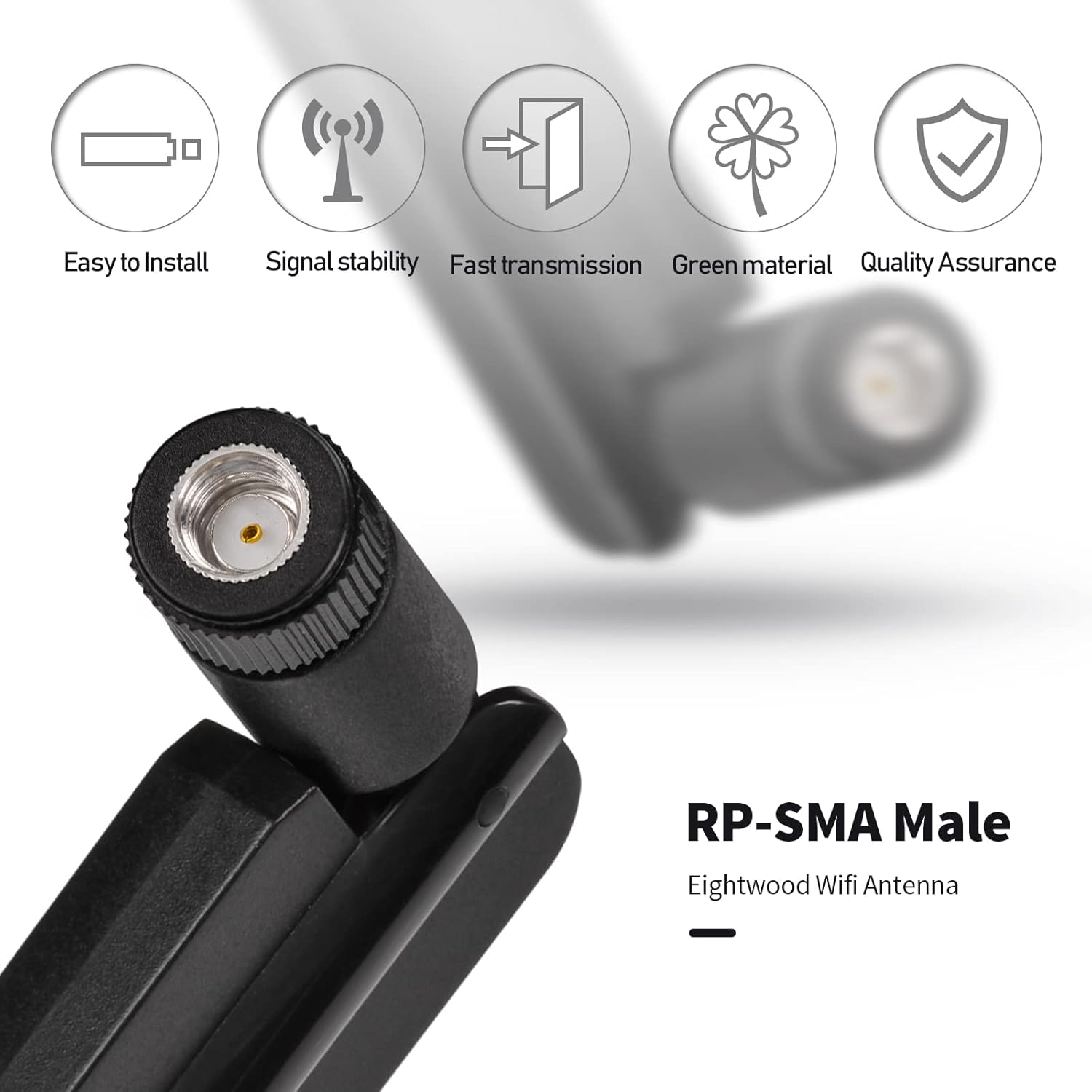 Eightwood High-Gain WiFi Antenne WiFi 6E Antenne Tri-Band WLAN Antenne 4dBi RP-SMA Antenne für WLAN Karten PCI Karte PC Desktop Laptop Netzwerk Router Access Points