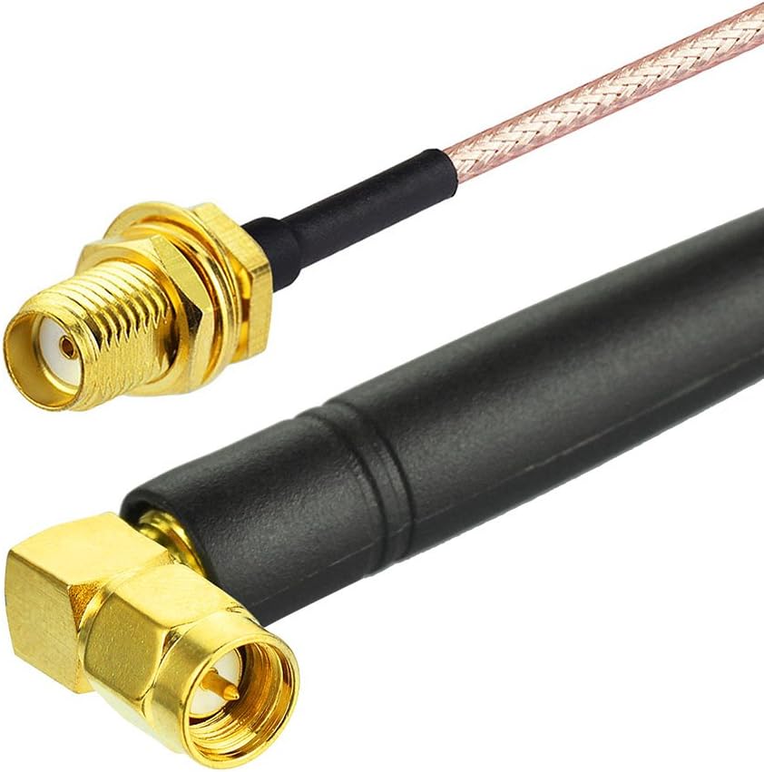 Eightwood 868 MHz Antenne Vertical Omni Directional SMA Stecker + SMA Buchse SMA Kabel RG178 6inch 15cm für Homematic CCU3 CCU2 CC1101 Fibaro System Home Center 2 Raspberrymatic MEHRWEG