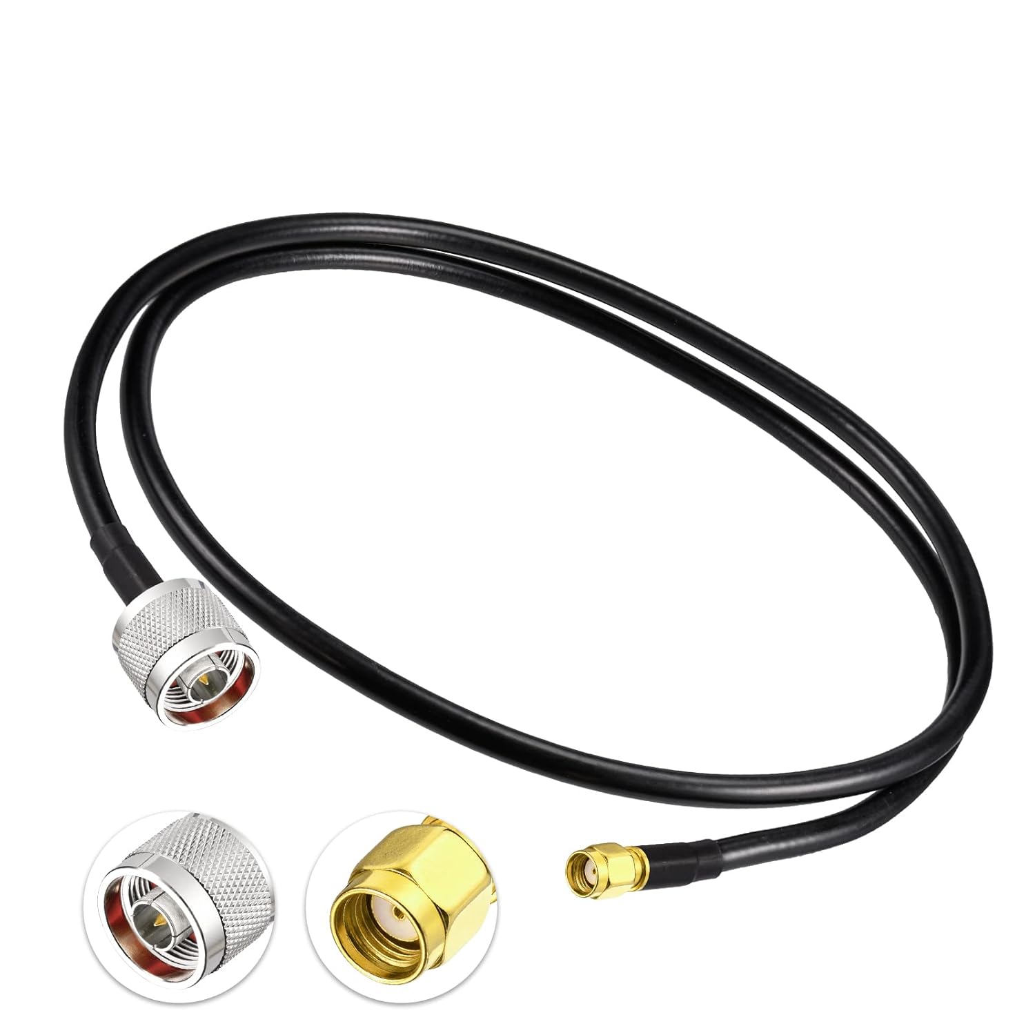 Eightwood N Male to RP-SMA Male KSR240 Low Loss Cable 3 feet for Outdoor Yagi WiFi Antenna WiFi Router Helium Hotspot Miner LoraWan Antenna