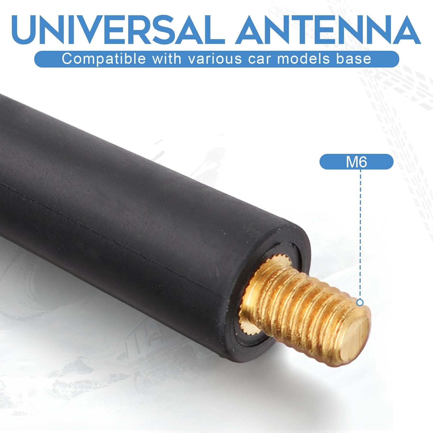 Eightwood Autoantenne Auto Dachantenne FM DAB Autoradio Antenne 41CM Universal Car Roof Antenna M6 Adapter mit FM/AM/DAB Reception Auto Radio