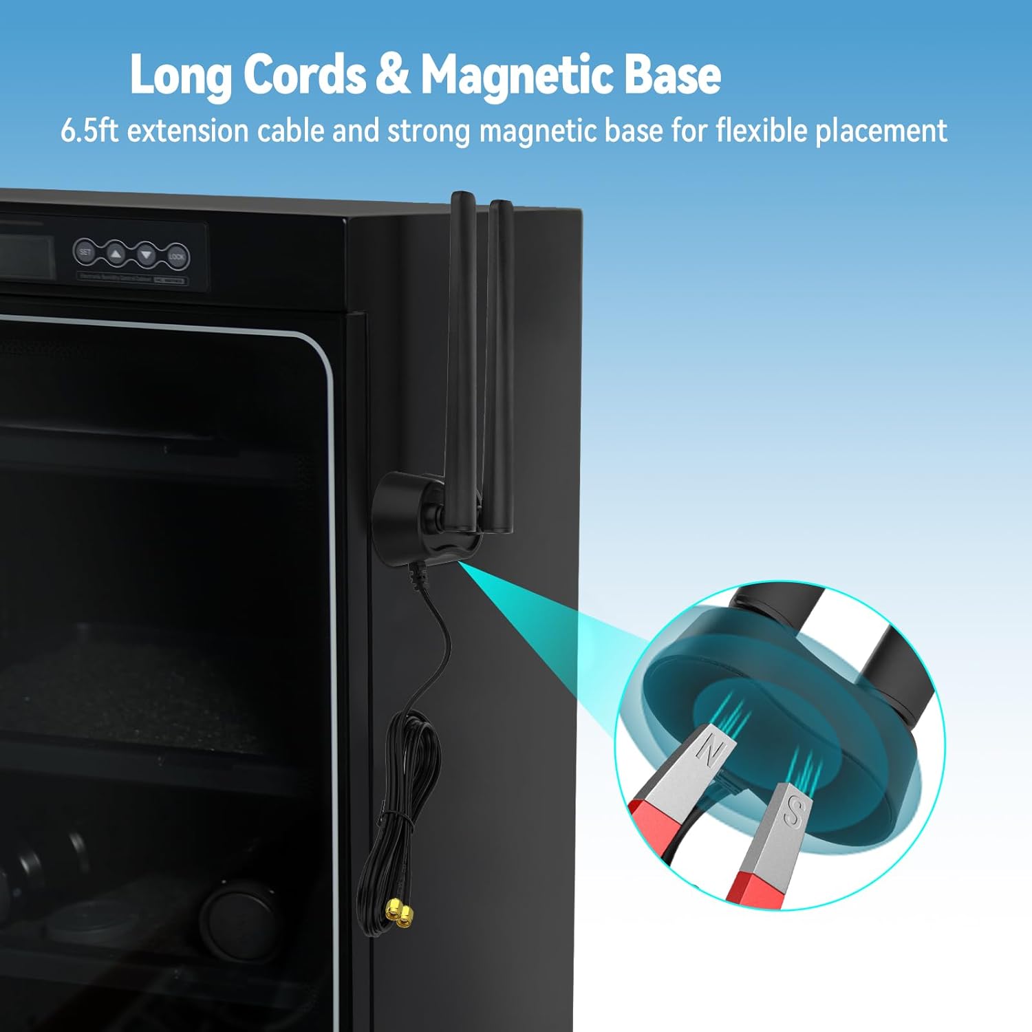 Eightwood 9dBi WiFi 6E Antenna Tri-Band 6GHz 5GHz 2.4GHz Magnetic Base WiFi Antenna for PC Desktop Computer PCIe Bluetooth Card Gaming Motherboard, WiFi 6E Router