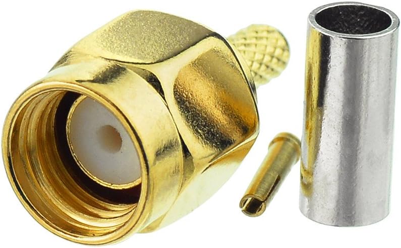 Eightwood RP SMA Stecker WLAN Adapter RP-SMA PCB Stecker DIY PCB Mount Straight Crimp 10 Stücke für Wireless Module RG174 RG316 LMR100 RF Kabel MEHRWEG