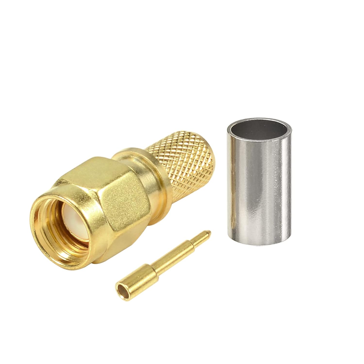 Eightwood 10pcs SMA Male Plug Crimp RF Connector Straight for LMR240 RG8X Coax Cable 50 ohm