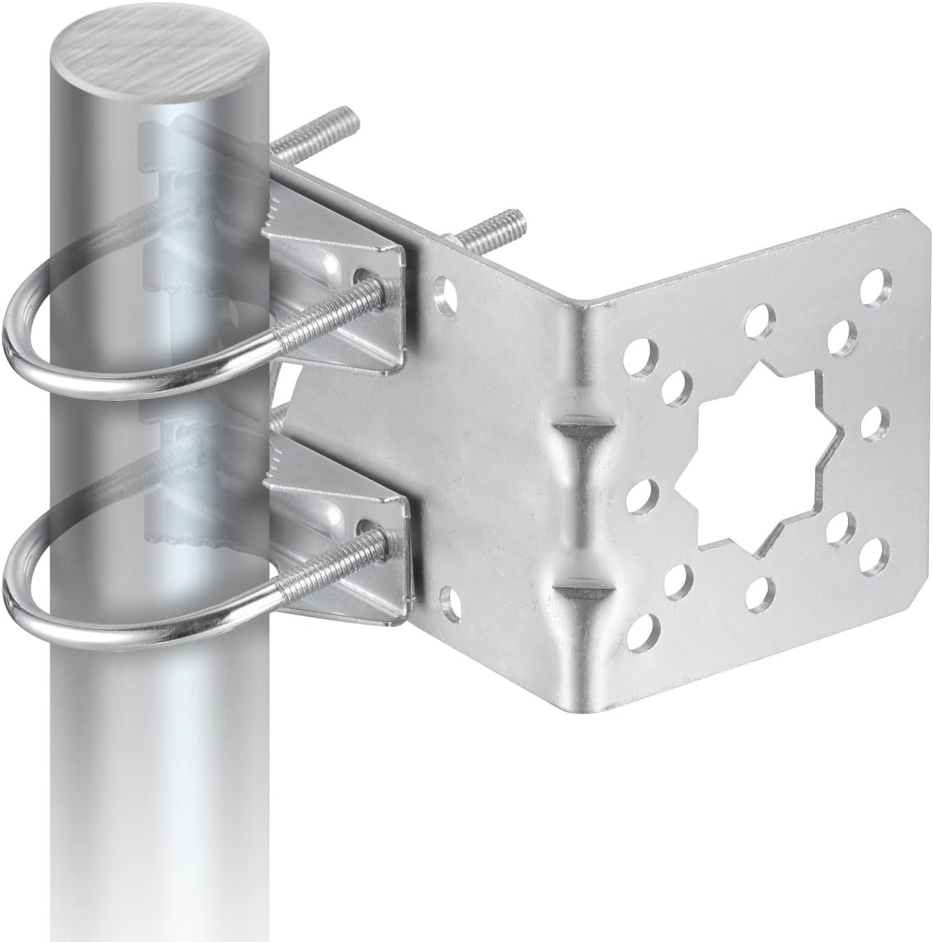 Eightwood L Kiefer Antennenhalter mit U-Schrauben Einstellbare Winkelhalterung Anti-Rost Fertiger Anzug für mehrere Größen Antenne Rohrbefestigung Halterung