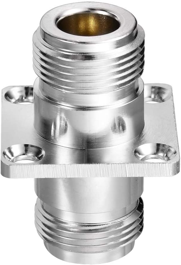 Eightwood 2pcs N Female to Female 4 Hole Flange Panel Mount Adapter for Ham Radio WiFi Antenna Cable