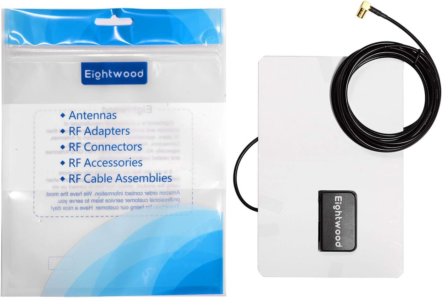 Eightwood Aktive DAB Antenne DAB+ Autoantenne SMB Adapter DAB Digitales Autoradio Antenne Glashalterung mit 3 m Verlängerungs Kabel Kompatibel für DAB Radio Pioneer Clarion Alpine MEHRWEG