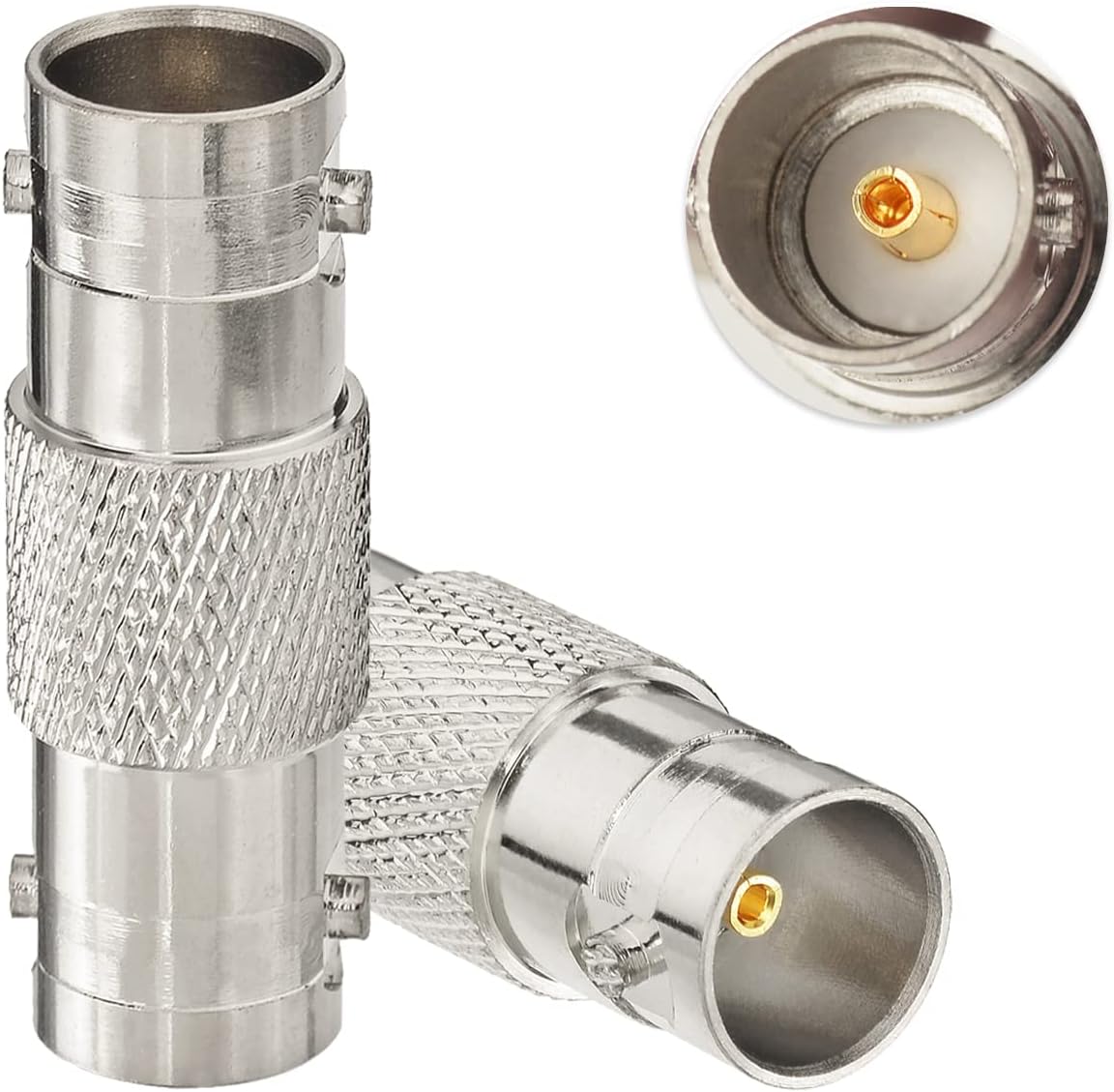 Eightwood BNC Adapter Set - Buchse auf Buchse und Stecker 75 Ohm SDI Verbinder für HD-SDI/3G-SDI/4K/8K SDI Video Kamera Monitor Kabel (2 Stück)