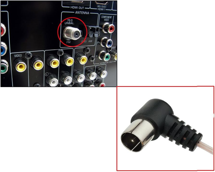 Eightwood FM Antenne 75 Ohm FM Radio Antenne 75 Ohm Dipol Antenne Unbal F Adapter Indoor Signal Antenne Y Tuner für FM AM Radio Yamaha Sony Bose Sherwood Pionier Onkyo MEHRWEG
