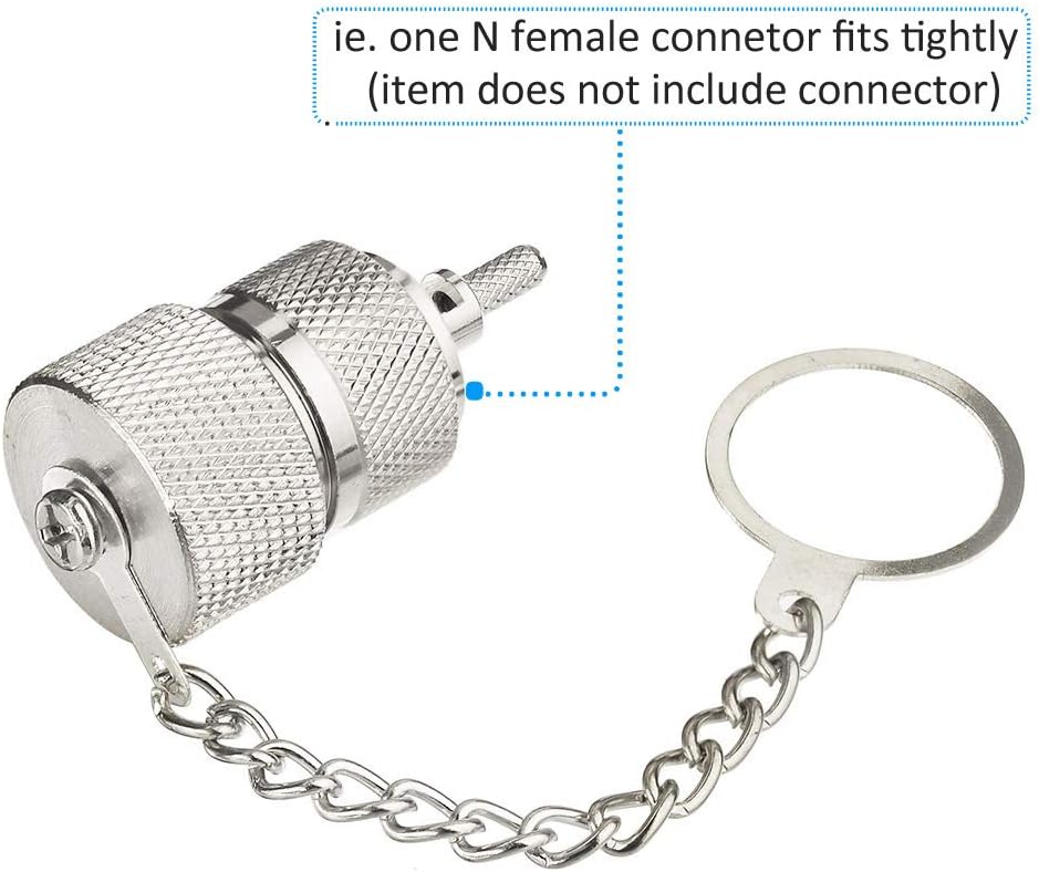 Eightwood 10pcs Protective Cover Dust Cap with Chain for N Female Connector, SO239 Connector