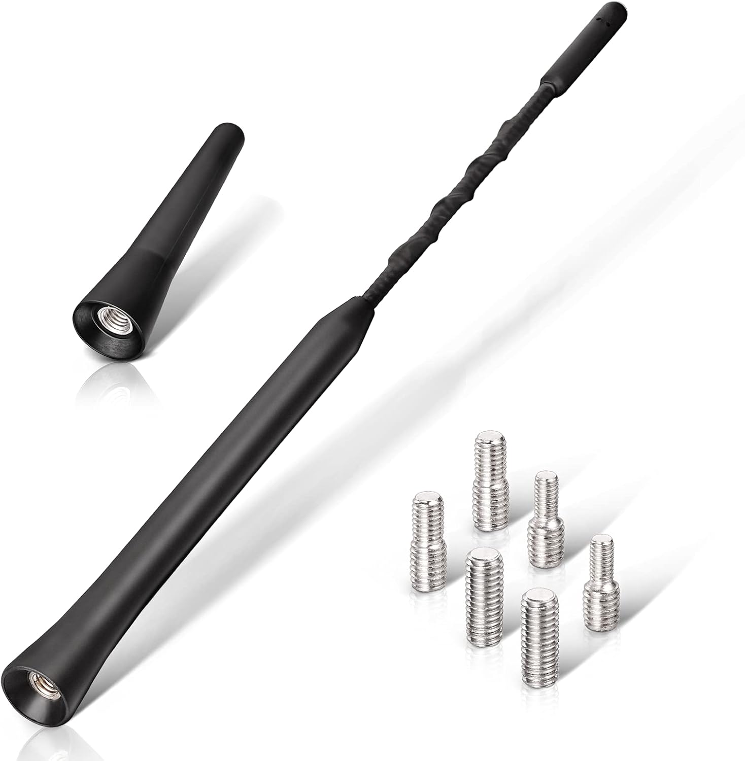 Eightwood Autoantenne Auto Antenne 6,5cm + 23cm Dachantenne Auto Mini Autoradio Antenne Kurz Ersatzantennenstab Autoantenne mit starker FM/AM/DAB Empfangsfunktion