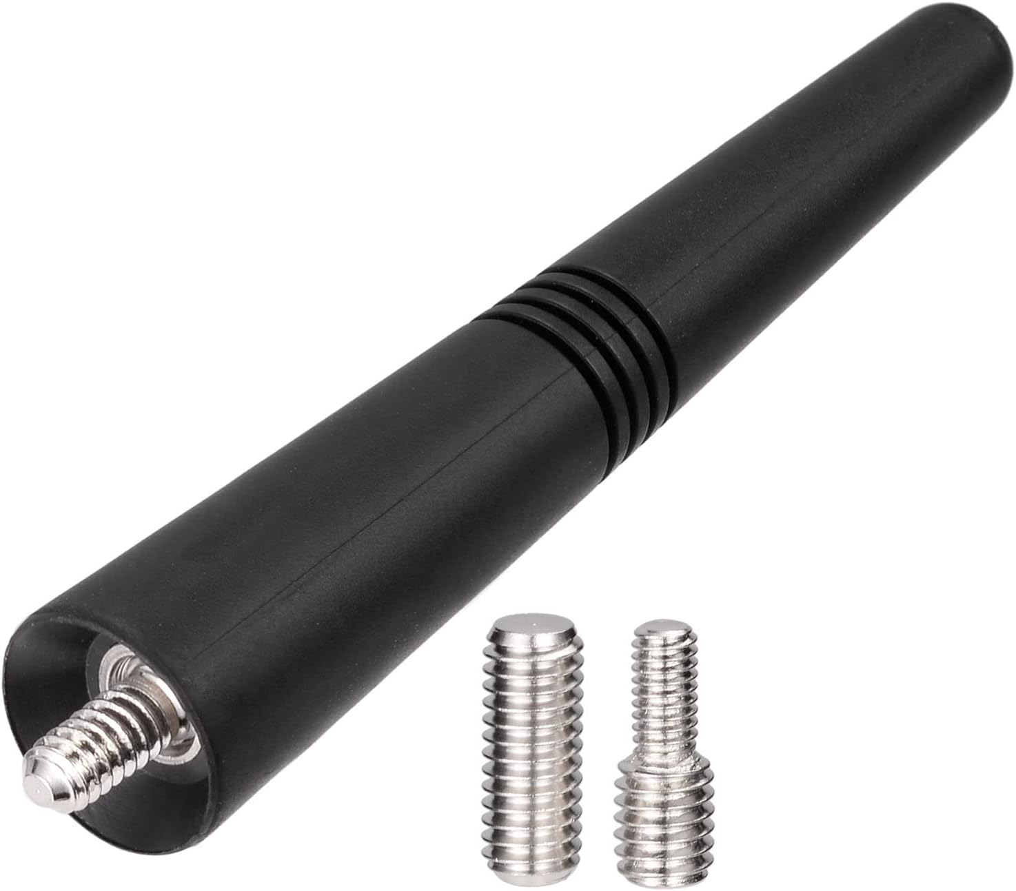 Eightwood Short Car Antenna 3.6 inch, Universal Roof Mount Vehicle AM FM Radio Antenna Mast Replacement, Flexible Rubber Antennae with M4 M5 M6 Thread Adapters