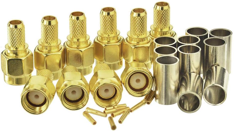 Eightwood Wlan Adapter RP SMA Stecker RP-SMA PCB Stecker DIY PCB Mount Straight Crimp 10 Stücke für Wireless Module LMR195 RG58 RG400 RG142 RF Kabel MEHRWEG