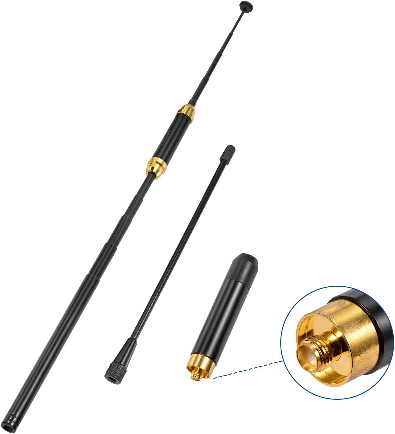 Eightwood Dual Band VHF UHF Antenne Ham Radio Antenne Teleskopantenne SMA Buchse 5,5dBi 136–174/400–470 MHz für Baofeng UV-5R UV-82 Quansheng Wouxun Ham Radio Walkie Talkie Two Way Radio