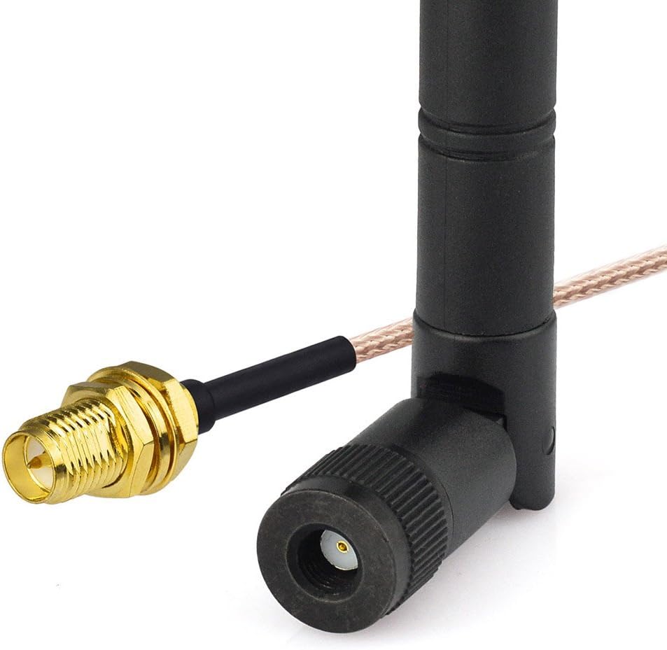 Eightwood 868 MHz Antenne Kipp-und-Schwenkbar NFC RFID Antenne RP-SMA Stecker + RP-SMA Buchse Pigtail Kabel RG178 15cm 6inch für GSM Wireless WiFi Homematic CCU3 CCU2 CC1101 Ham Radio MEHRWEG