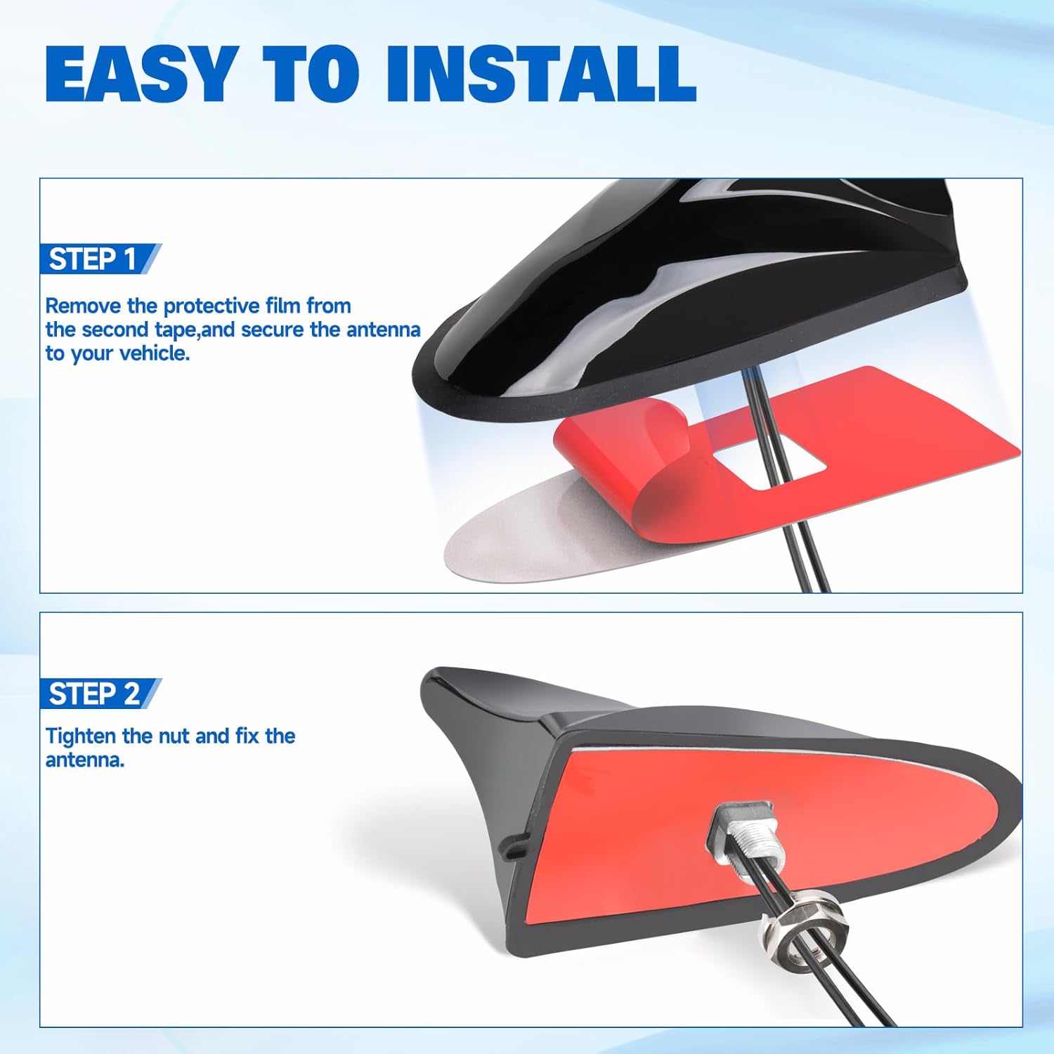 Eightwood DAB DAB+ Antenne Autoradio Antennensplitter AM/FM GPS Dachantenne Shark Antenne Auto mit Signal Verstärker Von KFZ Haifischflosse Antenna SMB Stecker SMA Adapter DIN mit 5M Extension Kabel