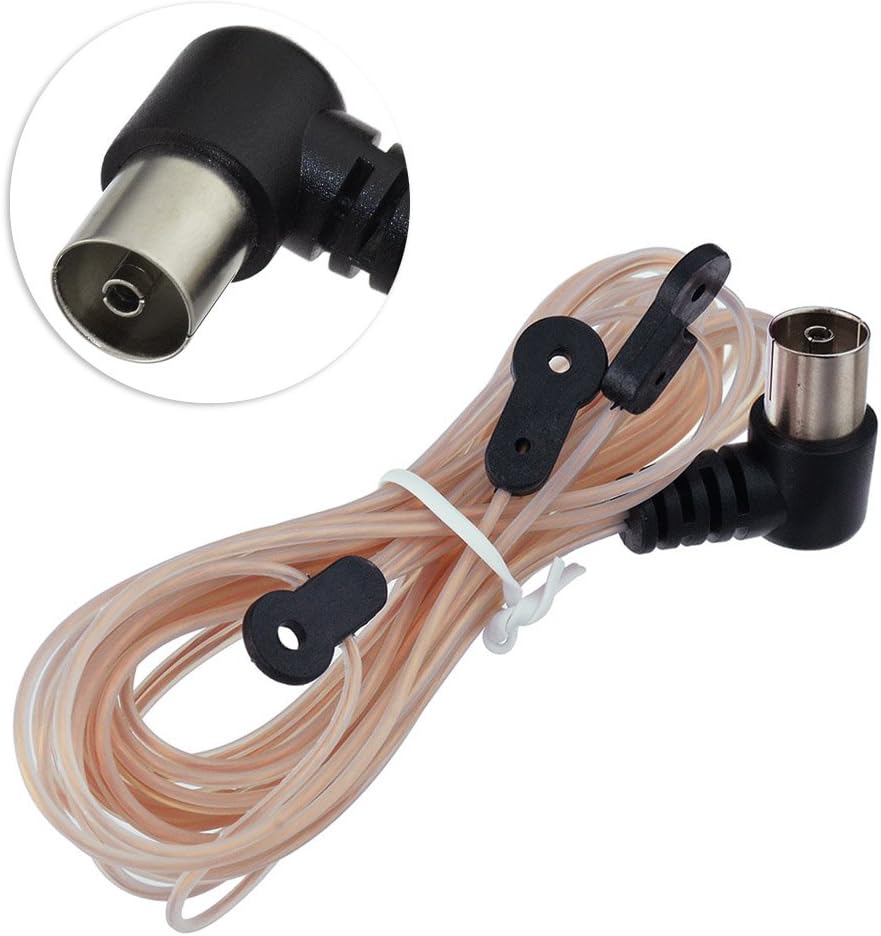 Eightwood FM Dipol Antenne 75ohm Unbal Push On Female Pal Connector TV Adapter Y Tuner für Yamaha Sony Bose Sherwood Pioneer Oenon Onkyo Audio Radio MEHRWEG