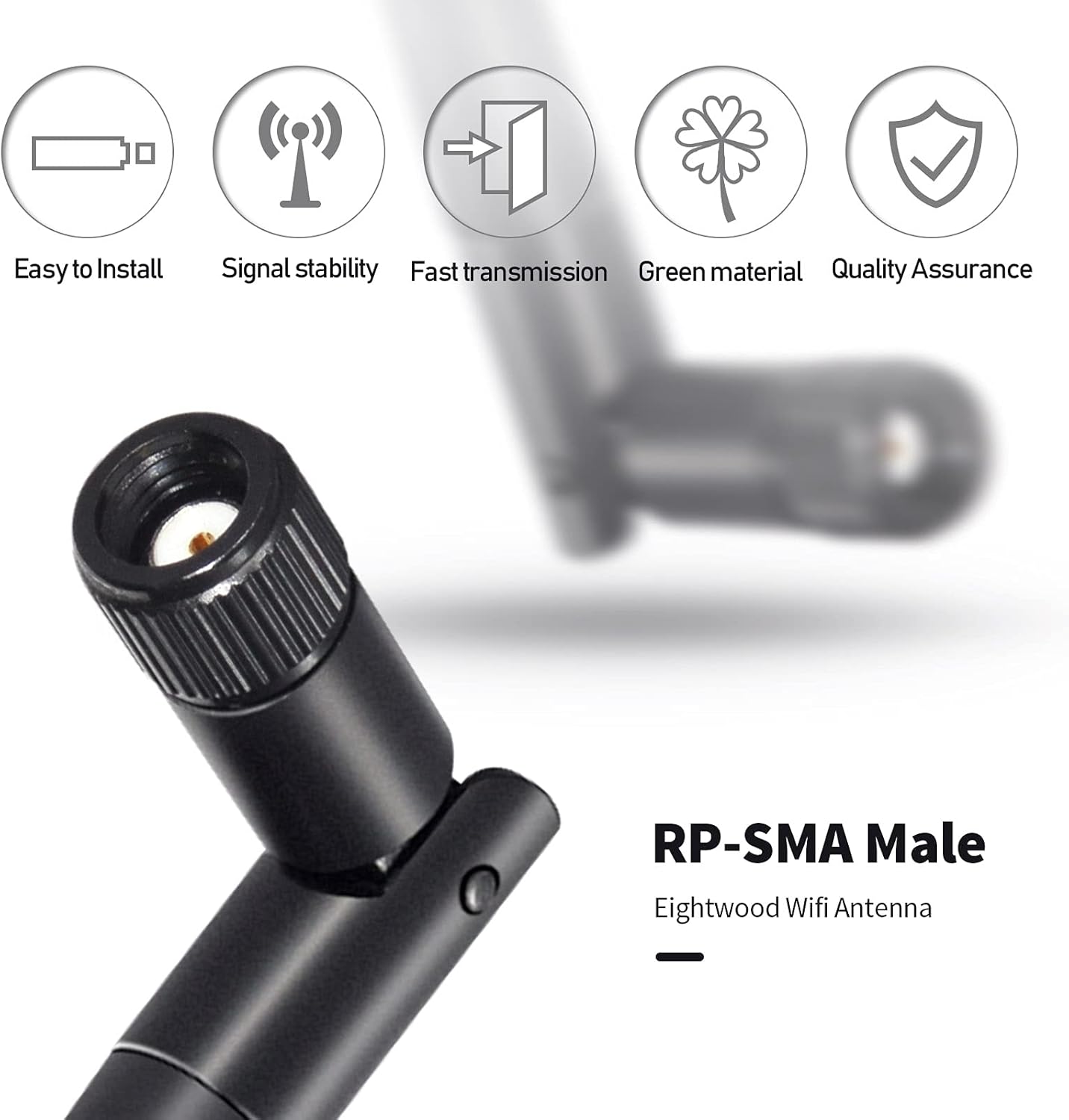 Eightwood WLAN Antenne 2.4G/5G Dualband WiFi Antenne MIMO RP SMA WLAN Antenne 2 Stücke für WiFi Card WLAN PCI Karten Wirelesse Router Bluetooth MEHRWEG