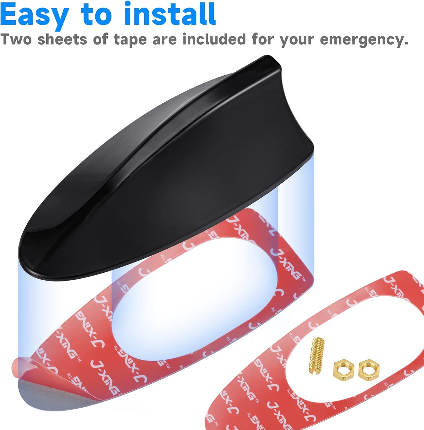 Eightwood Shark Fin Car Antenna, Universal Car Antenna Car Radio Amplifier Short Car Antenna Height 6 cm