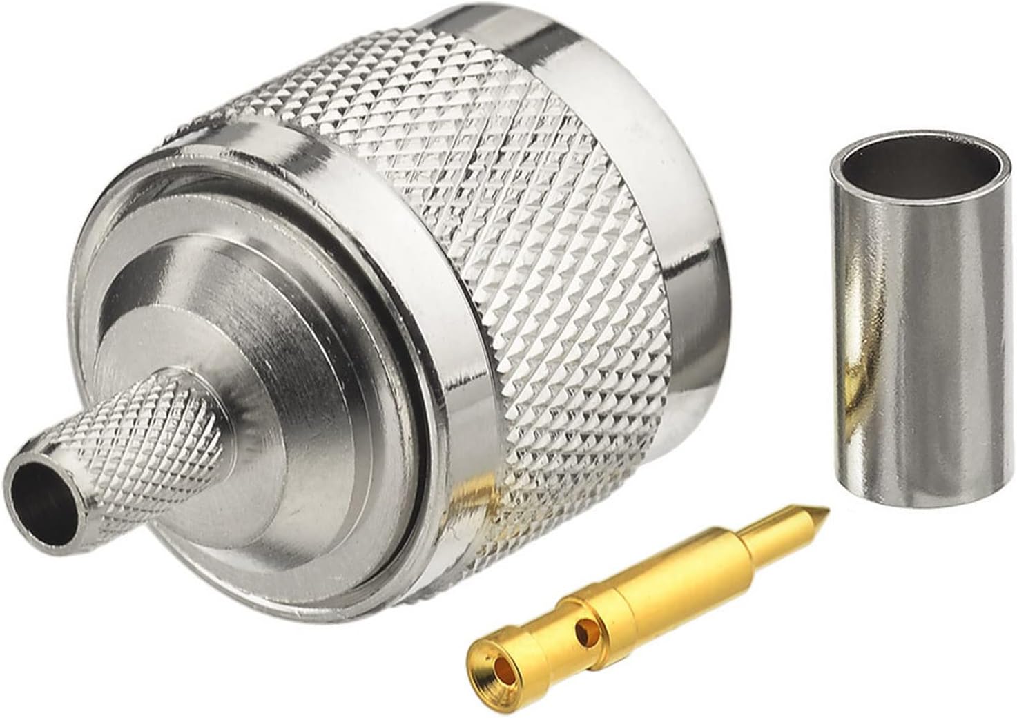 Eightwood N Male Plug Crimp RF Connector 50 ohm for RG58 RG142 LMR195 Cable (5-Pack)