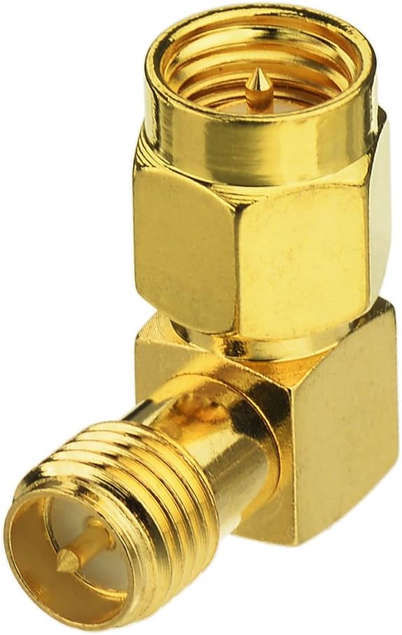 Eightwood SMA Winkel RP SMA Adapter Buchse auf Stecker WiFi Adapter 2 Stücke für WiFi Card WLAN PCI Karten Wirelesse Router Bluetooth ZigBee MEHRWEG