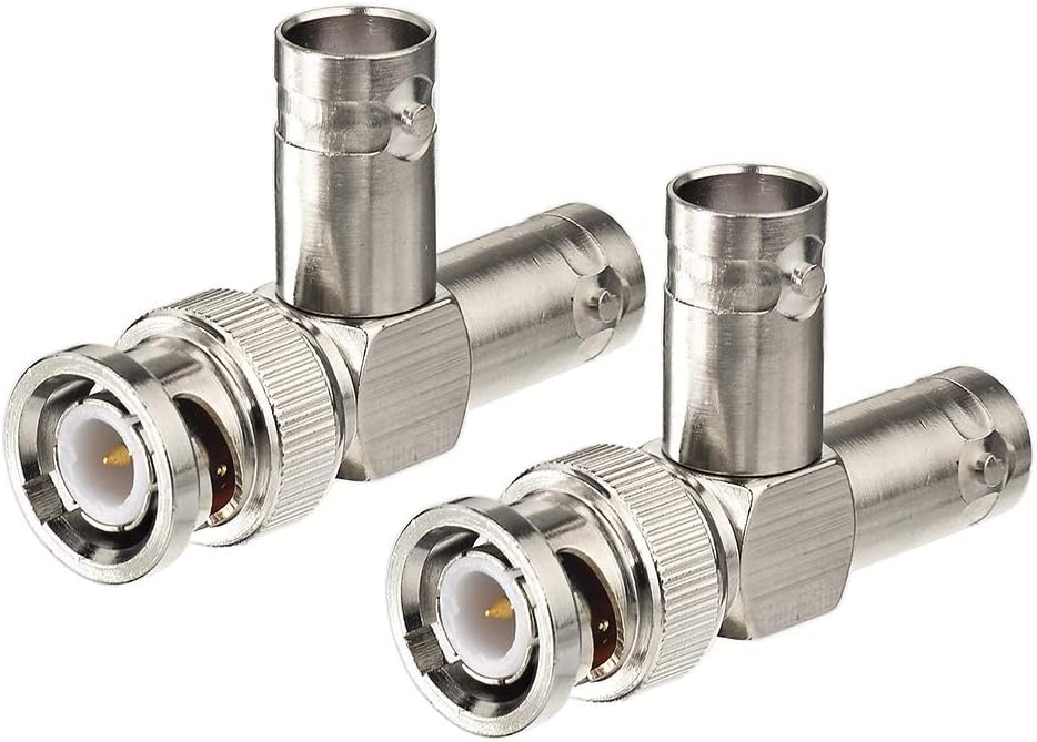 Eightwood 2pcs BNC Tee Adapter BNC Male to Dual Female Jack Video Splitter Connector