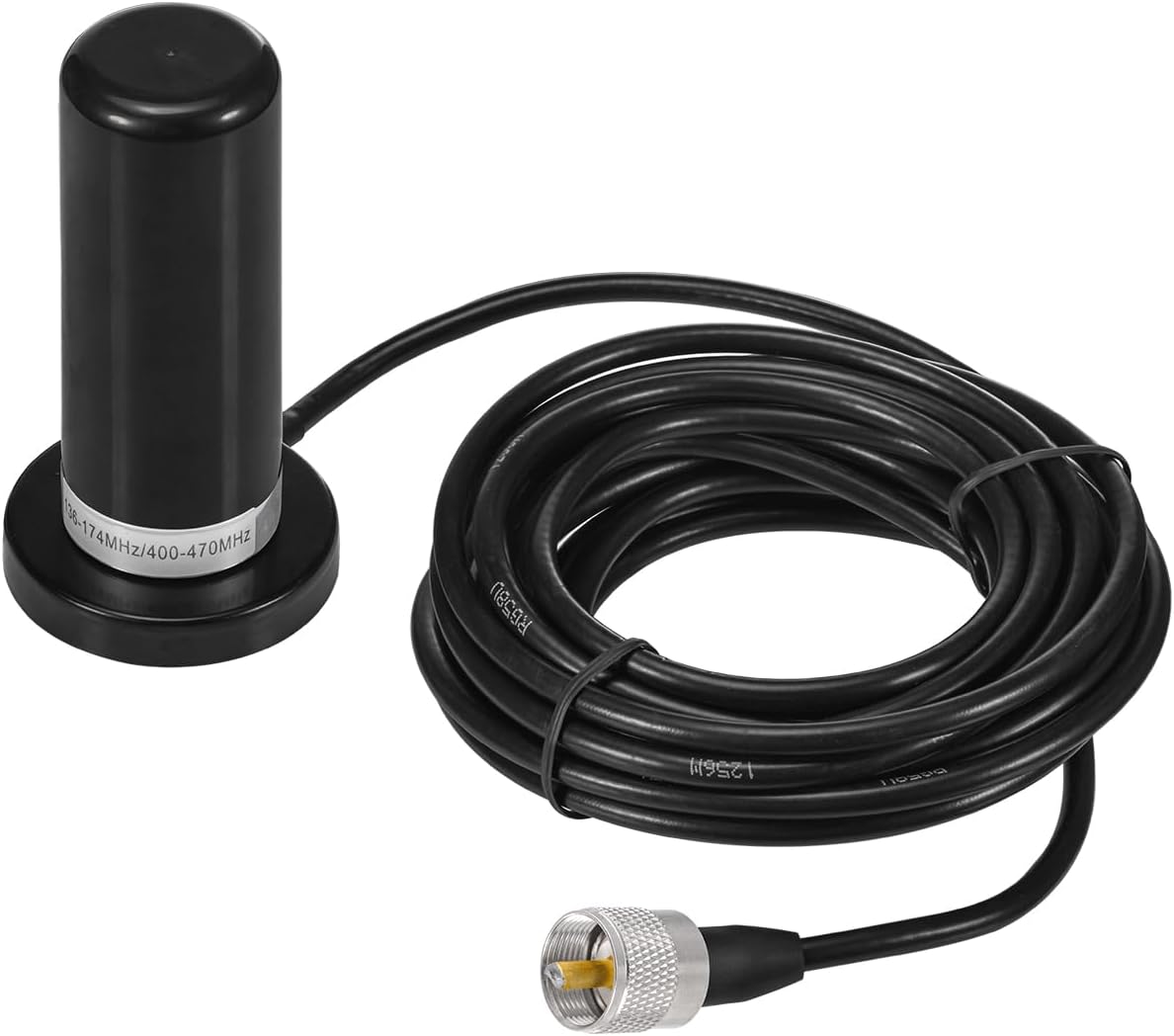 Eightwood Dual Band VHF UHF Ham Mobile Radio Antenna PL259 Connector with Magnetic Base Extension Cable 16 feet for Vehicle Marine Ham Radio Amateur Radio Mobile Transceiver 144/430mhz