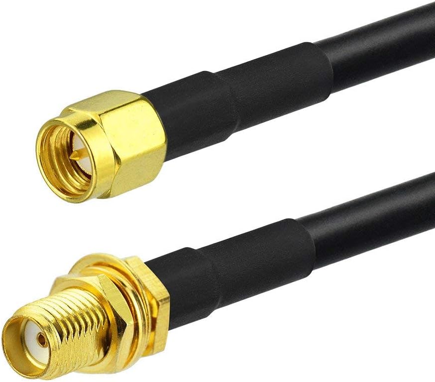 Eightwood SMA-Stecker auf SMA Bulkhead Jack Verlängerungskabel KSR195 16,5 m 5 m für Antenne 4G Router Antenne WiFi Homematic CCU2 CC1101 Huawei 2G 3G 4G LTE UMTS Mobile Antenne