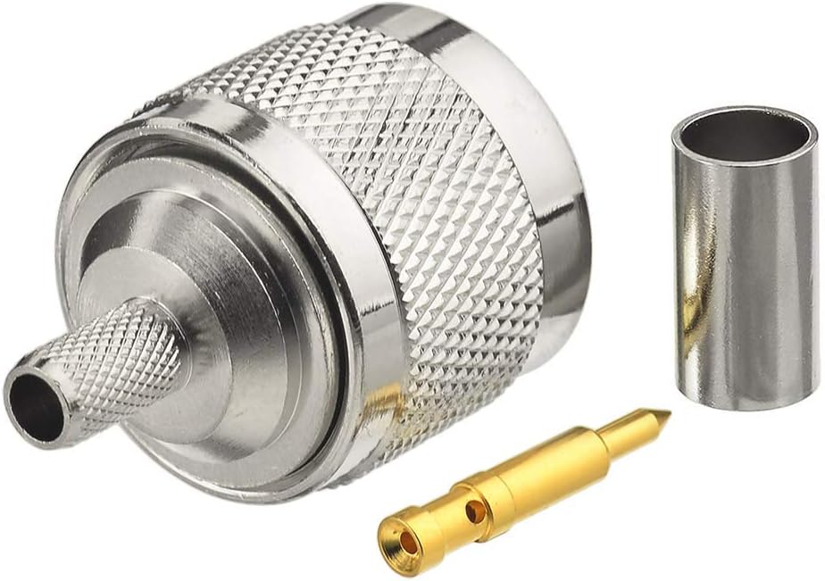 Eightwood N Stecker N Adapter Straight Crimp N Connector 5 Stücke für WLAN Antennekabel LMR195 RG58 RG400 RG142 4G DTV Industrieller 4G-Router WiFi Router MEHRWEG