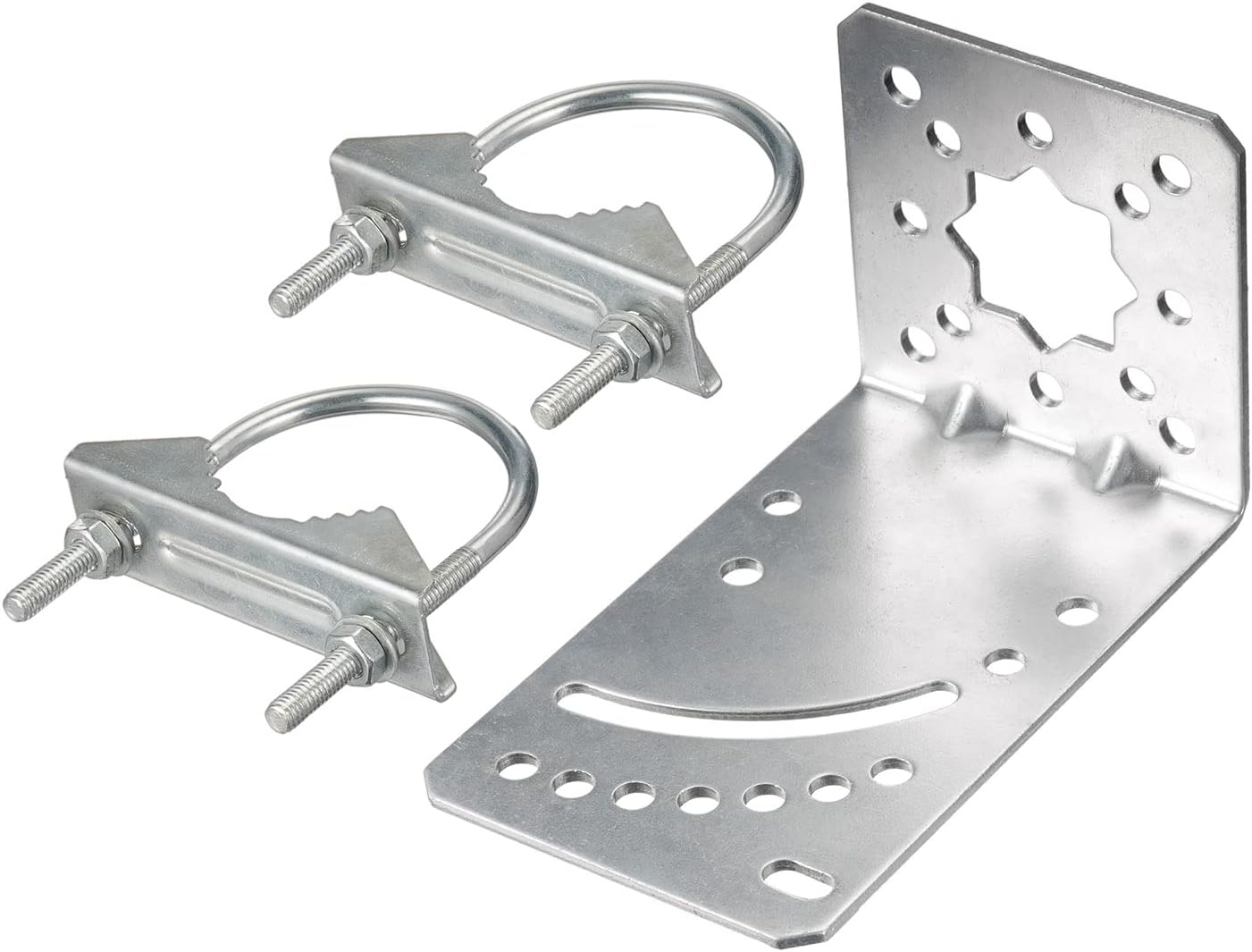 Eightwood L Kiefer Antennenhalter mit U-Schrauben Einstellbare Winkelhalterung Anti-Rost Fertiger Anzug für mehrere Größen Antenne Rohrbefestigung Halterung