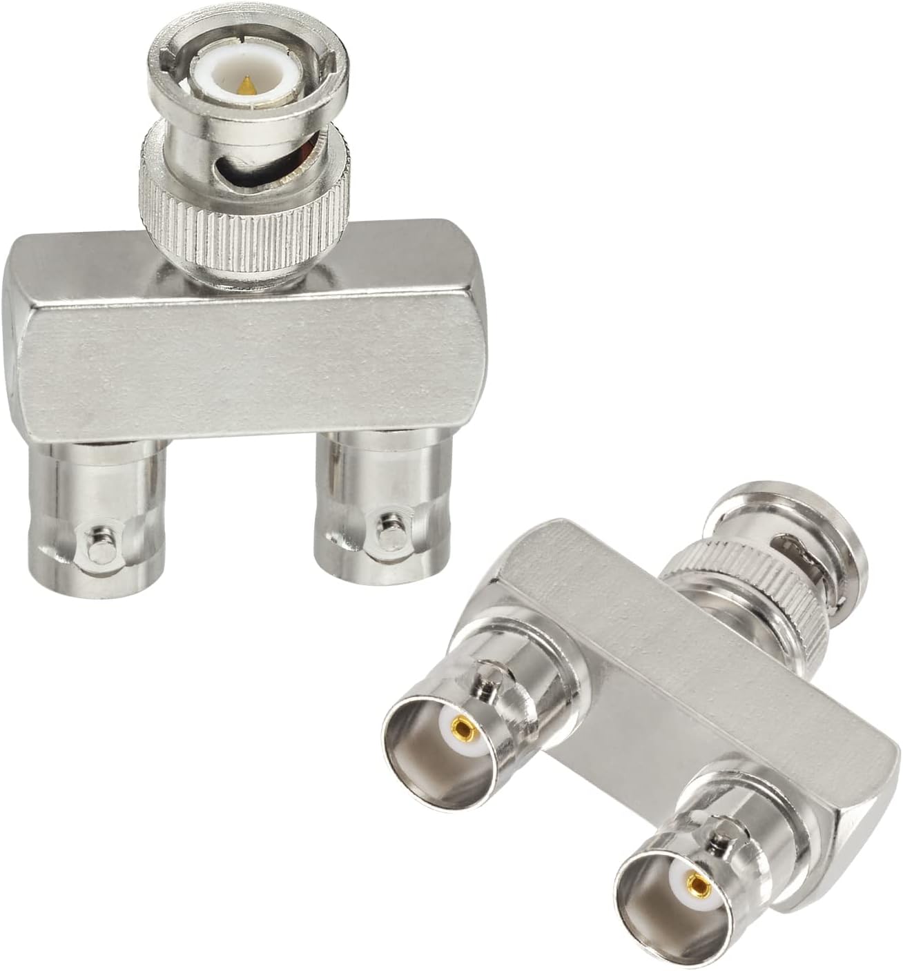 Eightwood BNC Splitter Adapter 5-Pack BNC Male to Dual BNC Female 1 in 2 Out 3 Way Audio RF Connector