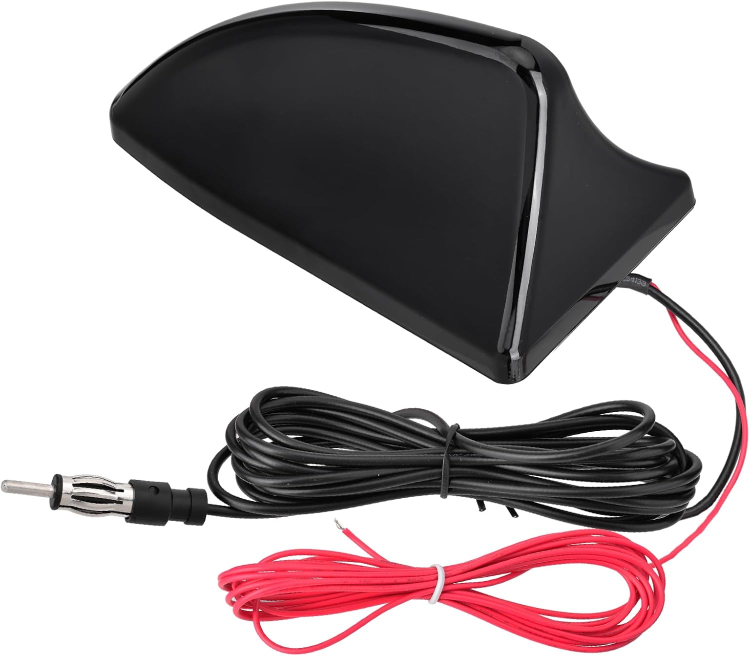 Eightwood Shark Fin Amplified Car Radio Antenna, Universal Roof Mount FM AM Antenna with 12V Power Wire for Vehicle Car Truck SUV Stereo Radio Receiver Media Head Unit