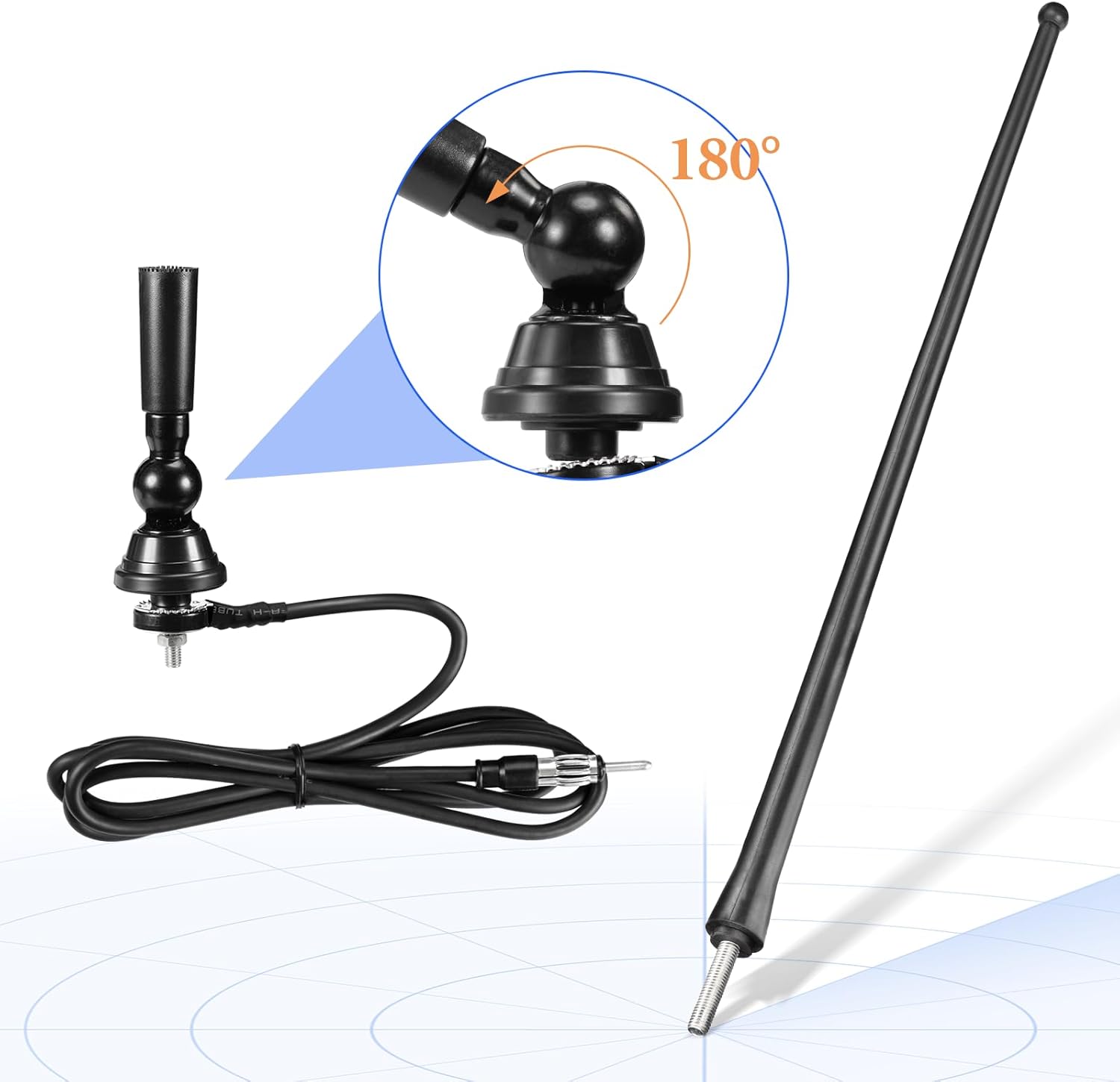 Eightwood Marine-Radioantenne, wasserdicht, AM-FMM-Antenne, kann verwendet werden für Boot, Auto, LKW, Wohnwagen, Wohnmobil, Yacht