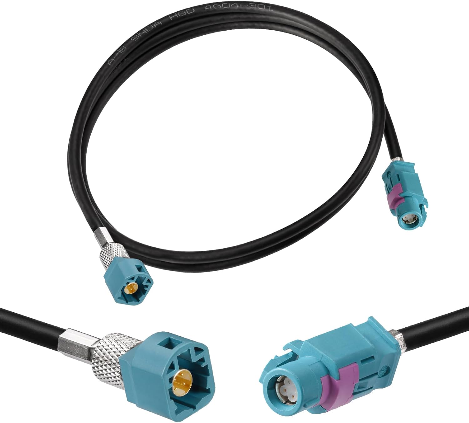 Eightwood LVDS HSD-Z-Buchse 100cm 535 4-Core Kabel für BMW, F30, F10, F25, F15, Audi, VW, Mercedes, Citroen, Peugeot Video-Audio-Rückaufsicht-Kamera-Retrofit-Navigation