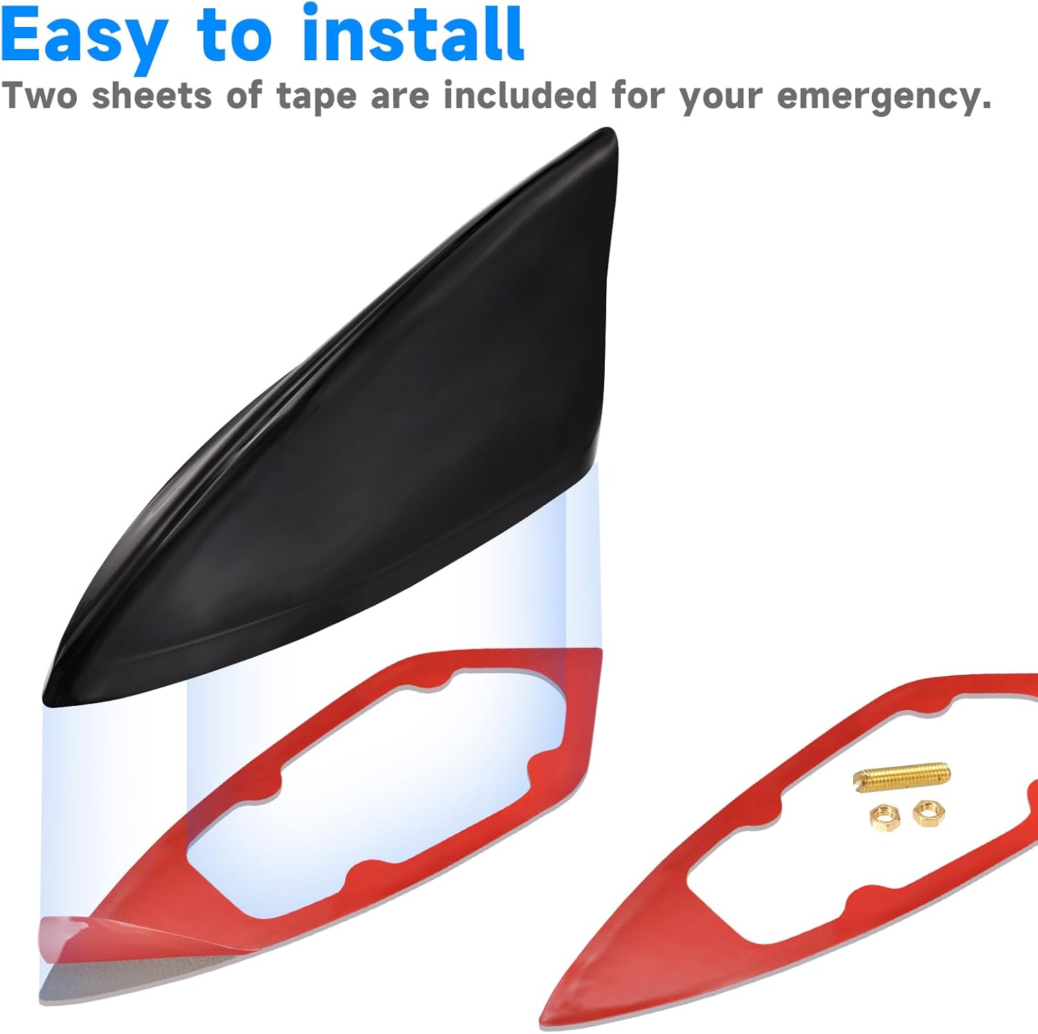 Eightwood Shark Antenne Auto Haifisch Antenne AM FM Radio Antenne Auto Antenne Kurz Dachantenne Universal Shark Fin Roof Antenna mit Verstärker Schwarz