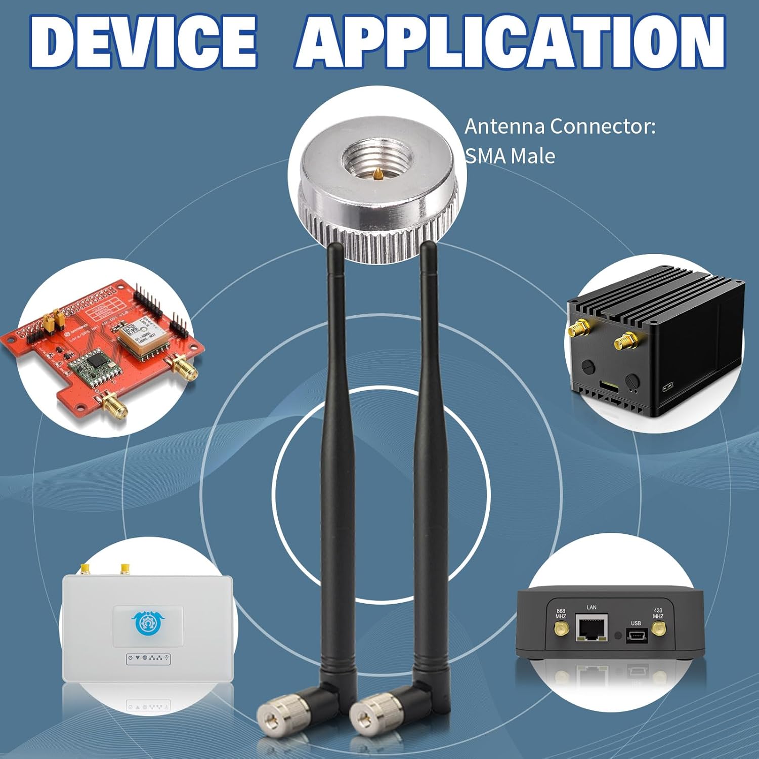 Eightwood 868 MHz Antenne Kipp-und-Schwenkbar SMA Stecker NFC RFID Antenne 2 Stücke für Homematic CCU3 CCU2 CC1101 Raspberry Pi GSM Wireless WiFi Ham Radio MEHRWEG