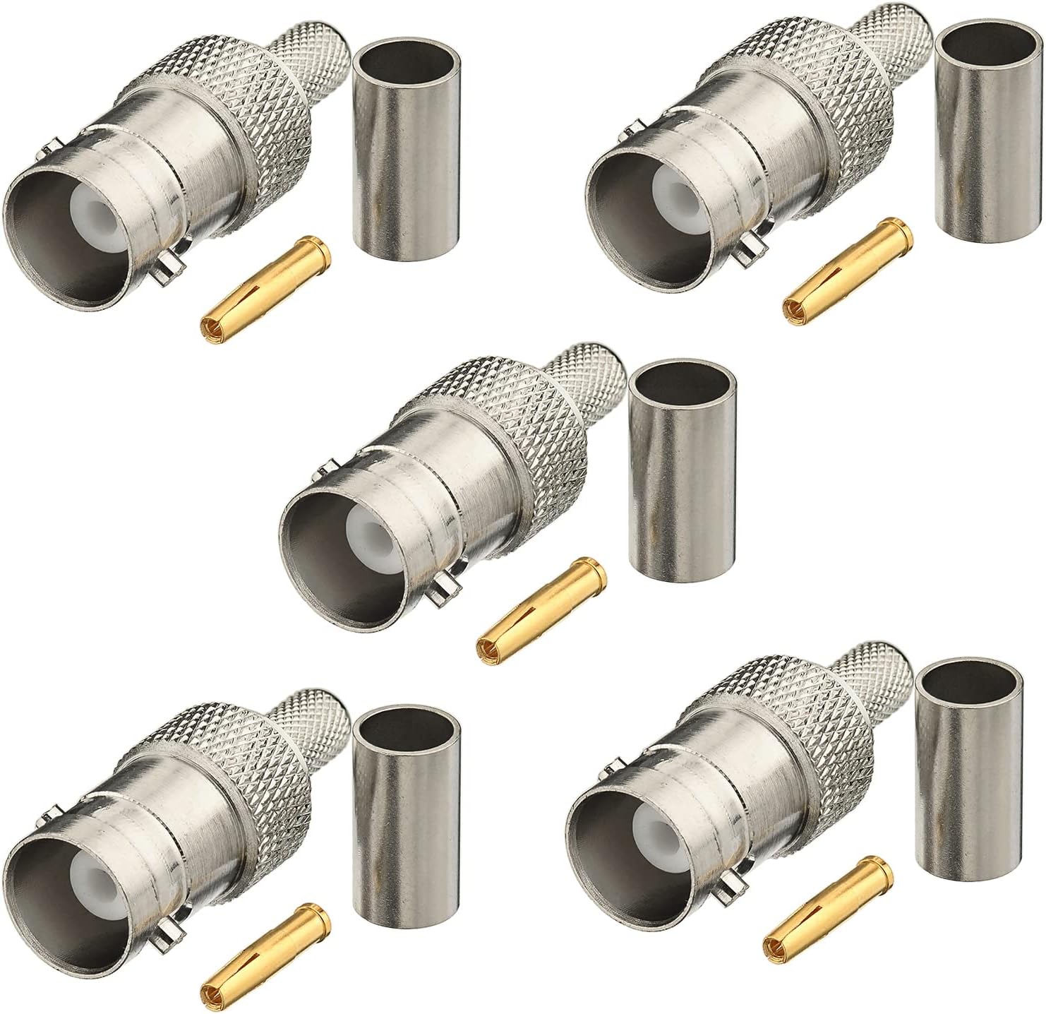 Eightwood BNC-Buchse, Buchse, gerade Crimp für LMR-195 (5 Stück)