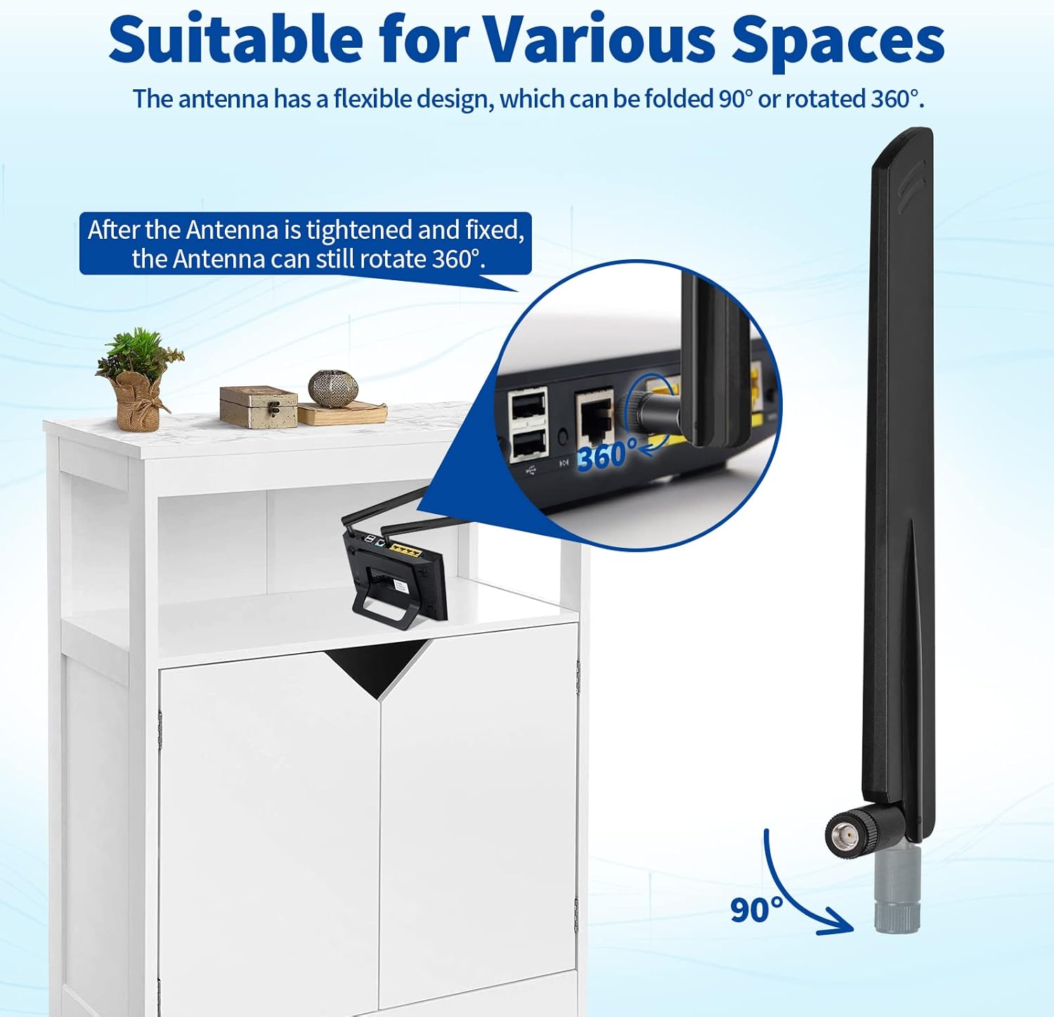 Eightwood High-Gain WiFi Antenne WiFi 6E Antenne Tri-Band WLAN Antenne 4dBi RP-SMA Antenne für WLAN Karten PCI Karte PC Desktop Laptop Netzwerk Router Access Points