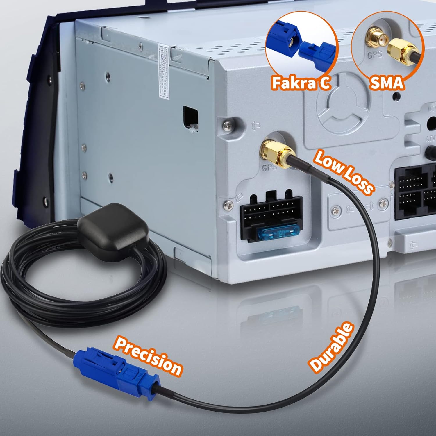 Eightwood GPS Antenne Adapter Fakra C auf SMA Stecker Pigtail Kabel RG174 15cm 6inch 2 Stück für Auto DVR GPS Modul Tracking Antenne GPS Navigation System GPS Receivers MEHRWEG