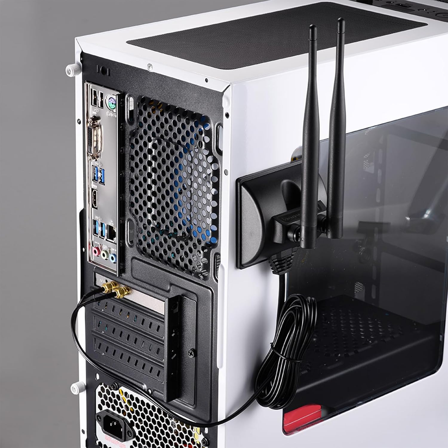 Eightwood 2.4GHz 5GHz Dual Band WiFi Antenna RP-SMA Male Antenna + RP-SMA Female Cable 6 inch (2-Pack) for Mini PCIe Network Card USB WiFi Adapter Wireless Router Hotspot