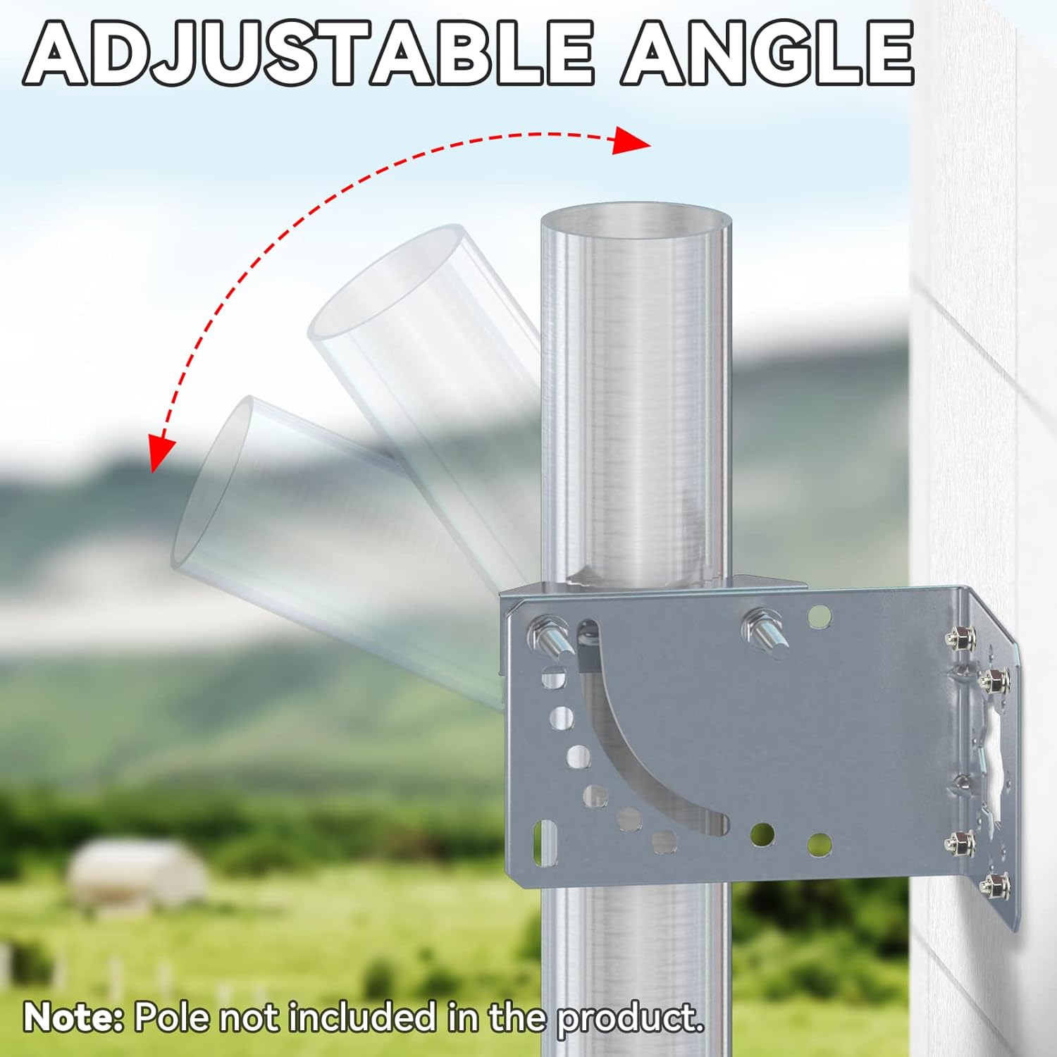Eightwood L Kiefer Antennenhalter mit U-Schrauben Einstellbare Winkelhalterung Anti-Rost Fertiger Anzug für mehrere Größen Antenne Rohrbefestigung Halterung